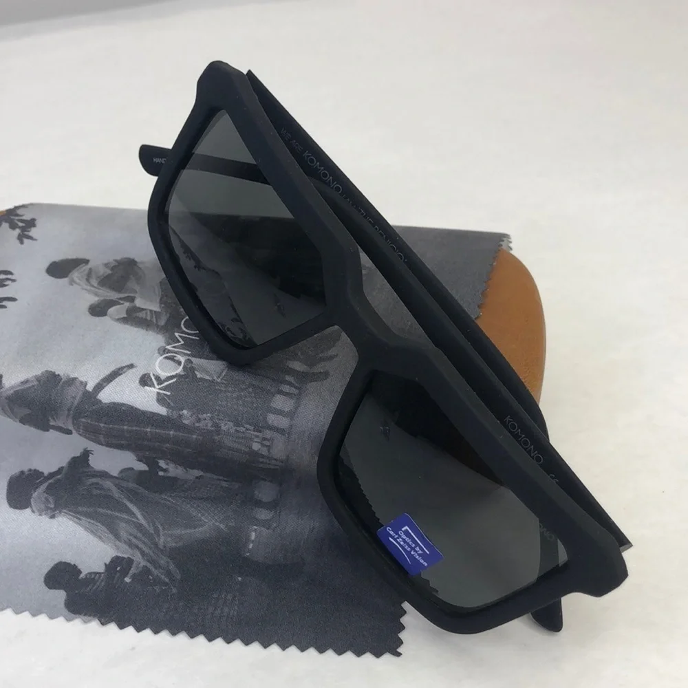 KOMONO Benicio CZ Black Rubber Sunglasses (NEW) 🕶